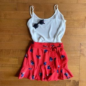 Twik | Polka dot & flower mini skirt